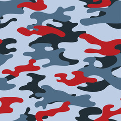 Military camouflage seamless pattern. Khaki texture. Trendy background. Abstract color vector illustration. For design wallpaper, wrapping paper, fabric.