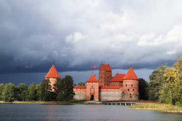 Fototapeta premium Trakai Castle, Lake Galve, Vilnius, Lithuania, Europe