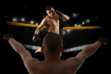 MMA boxers fighters fight in fights without rules