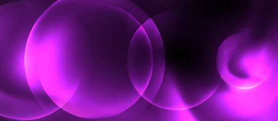 Shiny neon circles abstract background