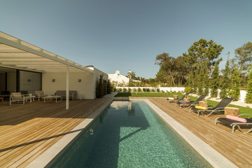 Modern villa with pool and garden