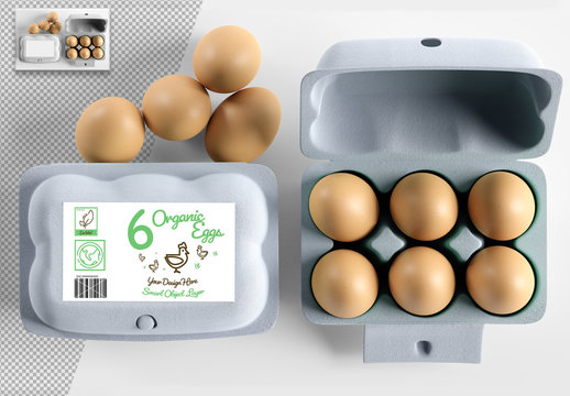 Half Dozen Egg Carton Label Mockup