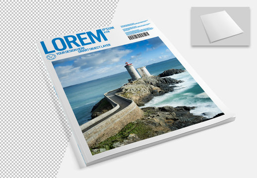 Diagonal Magazine Cover Mockup