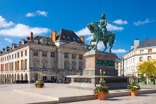 Monument of Jeanne d'Arc (Joan of Arc) on Place du Martroi in Orleans, France