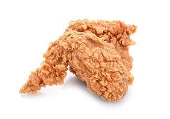 hot and crispy fried chicken isolated on white background.