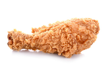 hot and crispy fried chicken isolated on white background.