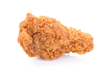 hot and crispy fried chicken isolated on white background.