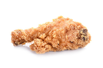 hot and crispy fried chicken isolated on white background.
