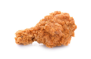 hot and crispy fried chicken isolated on white background.