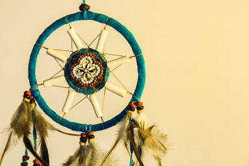 dream catcher hanging display on white background