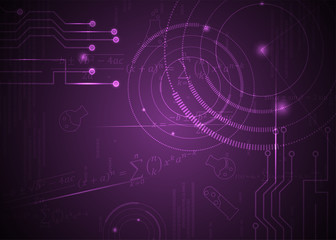 abstract background of formulas, code, mathematical signs and boards, design concept of digital technology and science vector EPS10