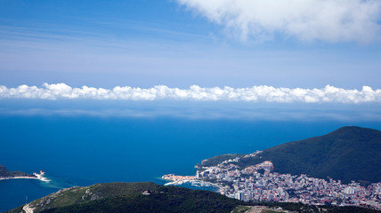 Obraz premium City on the sea of Budva, Montenegro. Views from the air. 