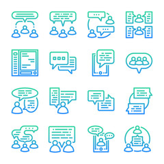 people communication, dialogue conversation gradient icon vector