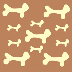 abstract brown background with white bones