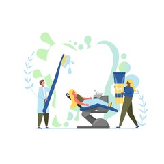 Professional dental care, vector flat style design illustration