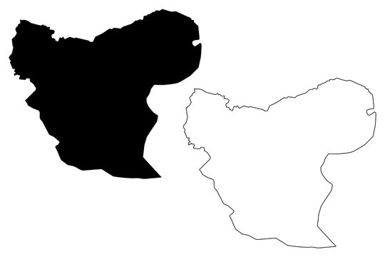 Aleppo Governorate (Governorates of Syria, Syrian Arab Republic) map vector illustration, scribble sketch Aleppo map....