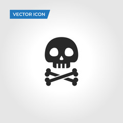 Skull with crossbones vector icon