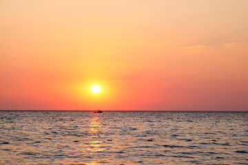 sunset predawn sky over the mediterranean sea