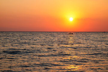 sunset predawn sky over the mediterranean sea