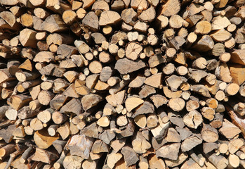 background of stacked pieces of wood