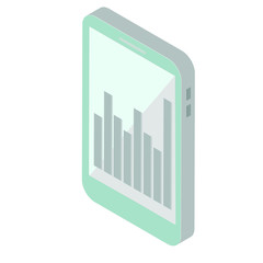 Mobile phone with a graph on the screen