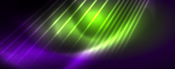 Color light with lines, outer space background, bright rays