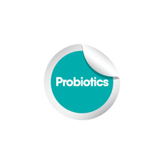 Probiotics label vector template. design for greeting cards or print.