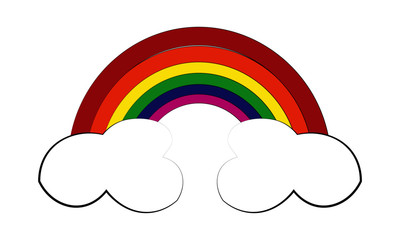 Cute cloud with Rainbow