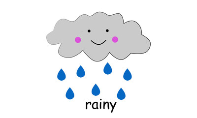 Cute cloud illustration for children, use as stickers, card, poster