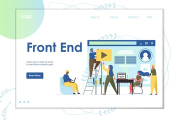 Obraz na płótnie Canvas Front end vector website landing page design template