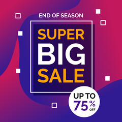 Super big sale promotion banner on abstract modern background