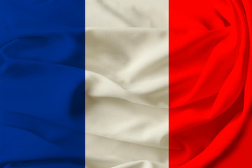 beautiful french flag on pleated fabric