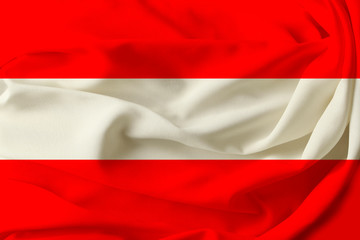 Obraz premium beautiful flag of Austria on pleated fabric