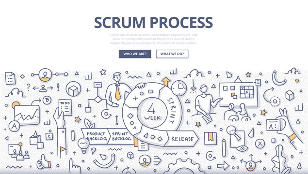Scrum Process Doodle Concept
