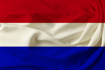 beautiful colored holland flag on pleated silk fabric