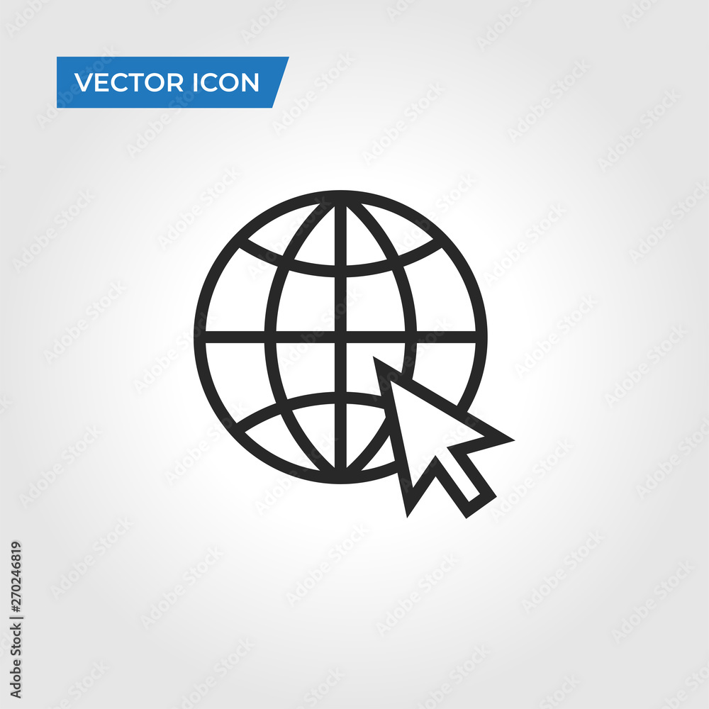 Poster go to web icon isolated on white background. go to web icon in trendy design style. go to web vector