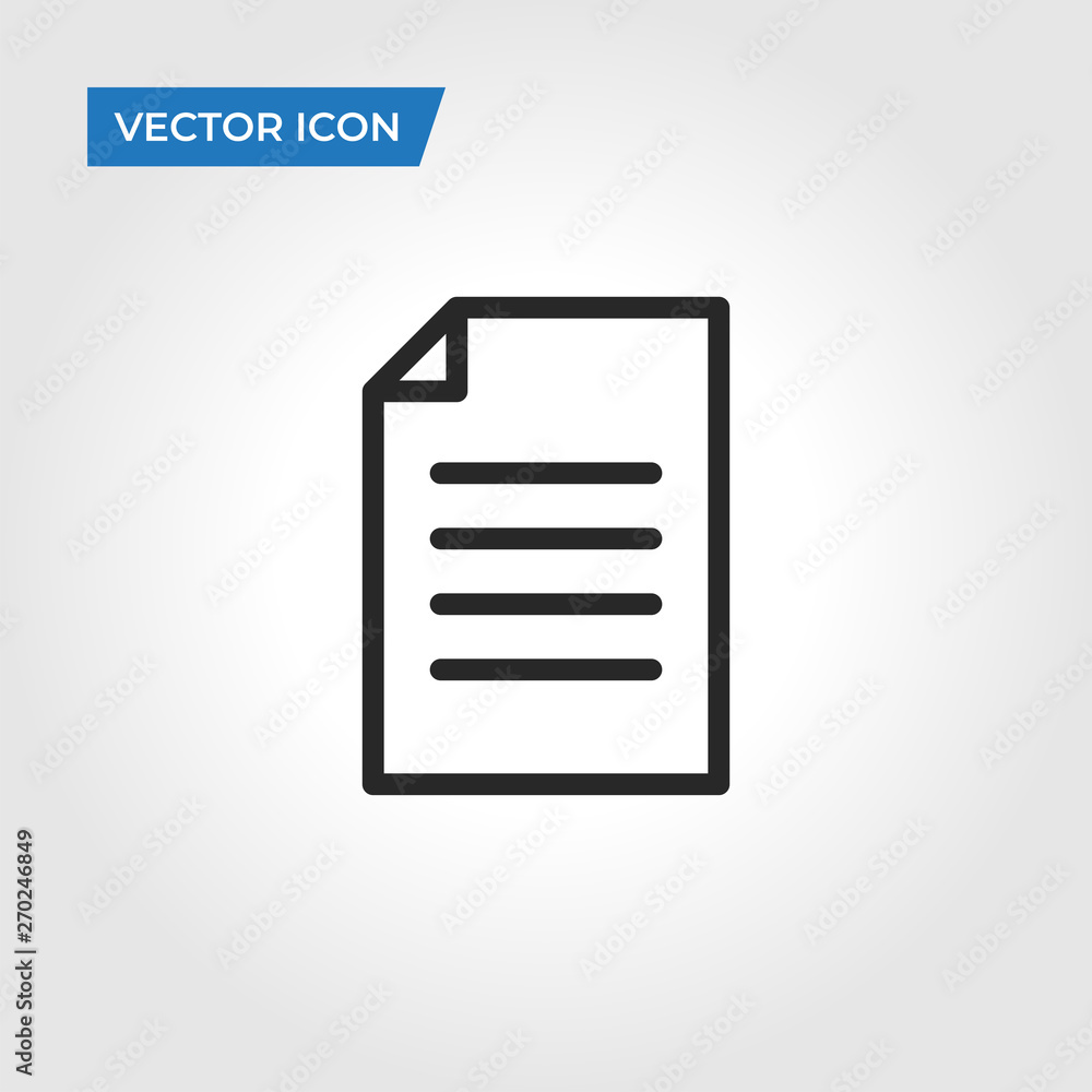 Aufkleber document icon isolated on white background. document icon in trendy design style. document vector ic