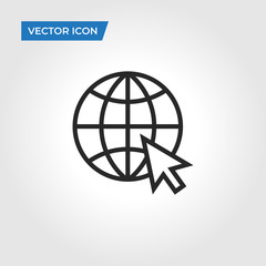 Go to web icon isolated on white background. Go to web icon in trendy design style. Go to web vector icon modern and simple flat symbol for web site, mobile app, UI.