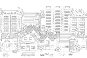 modern cityscape for your coloring book © Aloksa