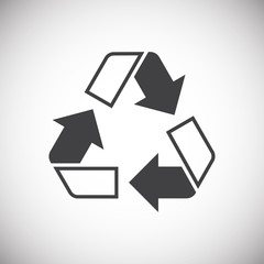 Recycling icon on background for graphic and web design. Simple vector sign. Internet concept symbol for website button or mobile app.