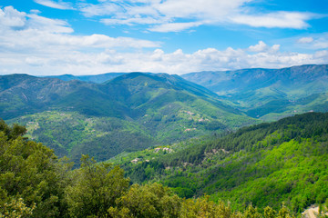 Naklejka premium Blick vom Tour de Brison in den Cevennen in Frankreich