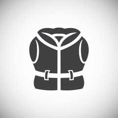 Life vest icons set on background for graphic and web design. Simple illustration. Internet concept symbol for website button or mobile app.