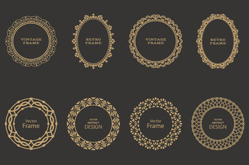 Set of circular baroque patterns