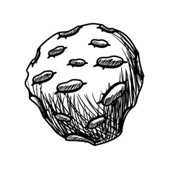 meteor of the solar system in white background