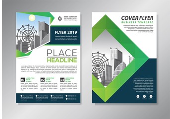 Business abstract vector template. Brochure design, cover modern layout, annual report, poster, flyer in A4 with colorful triangles, geometric shapes for tech, science, market with light background