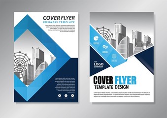 Business abstract vector template. Brochure design, cover modern layout, annual report, poster, flyer in A4 with colorful triangles, geometric shapes for tech, science, market with light background