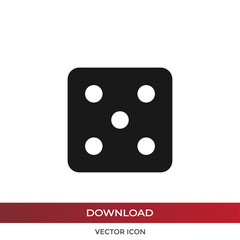Dice number five icon