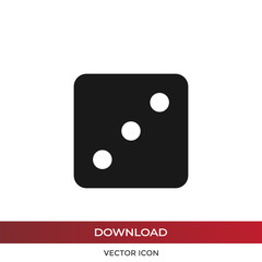 Dice number three icon