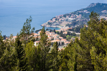 Fototapeta na wymiar View of Dubrovnik city from Mount Srd walking trail