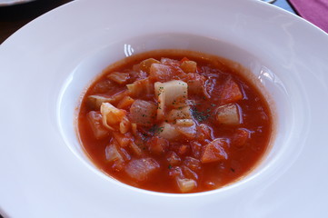 Italian food minestrone Tomato soup